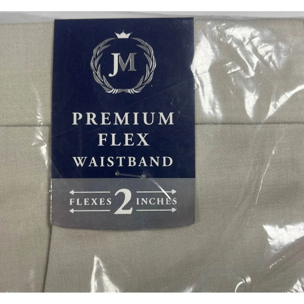 J M Haggar Premium Dress Pants Men's 30W X 30L straight Fit Flex Waistband Khaki